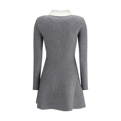 Mini knit Dress with crochet floral collar