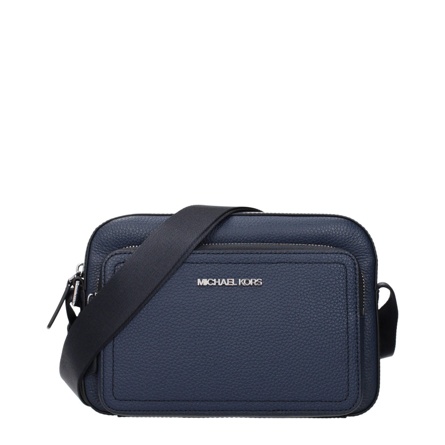 Blue Leather Crossbody Bag