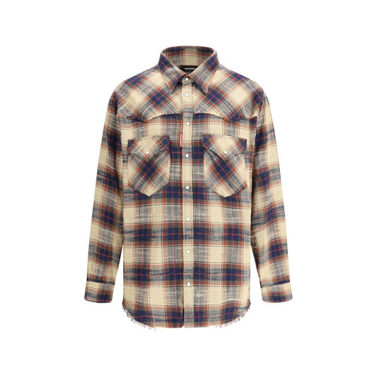Brown Cotton Pattern Shirt