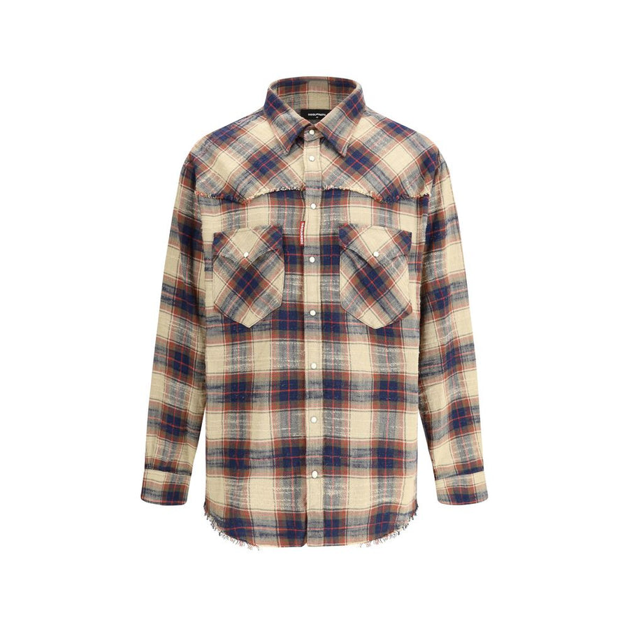 Brown Cotton Pattern Shirt