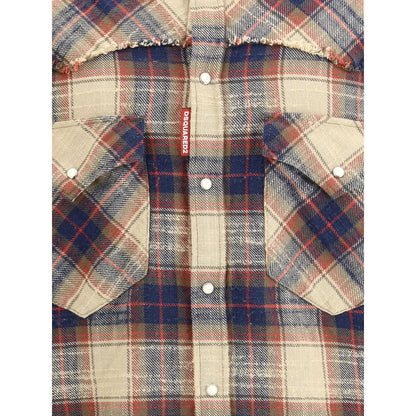 Brown Cotton Pattern Shirt