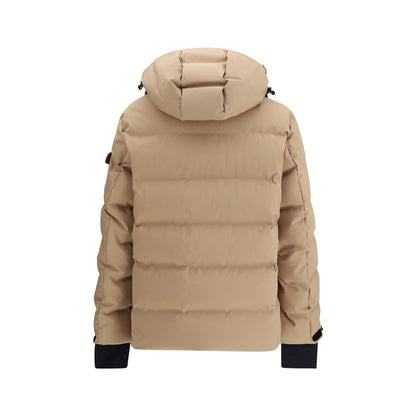 Beige Polyamide Full-Length Jacket