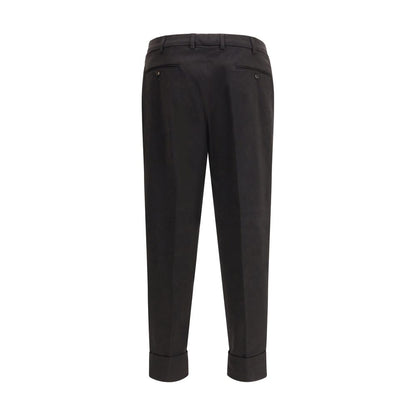 Black Cotton Casual Pants
