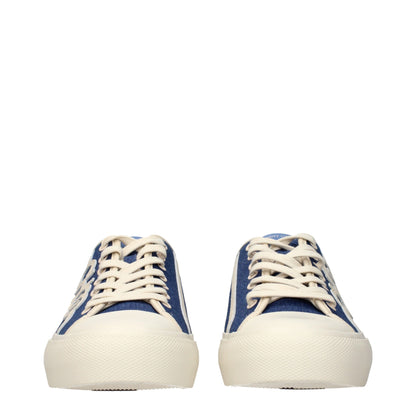 Blue Fabric Low Top Sneakers