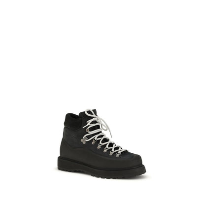 Black Calf Leather Bos Taurus Lace-Up Boots