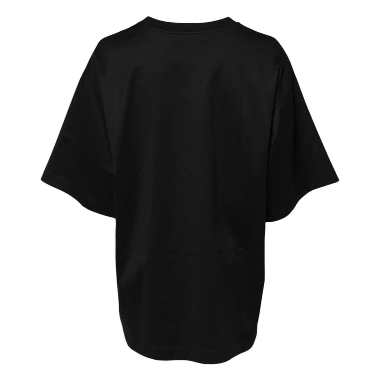 Black Cotton DG Logo Embroidery Top  T-shirt