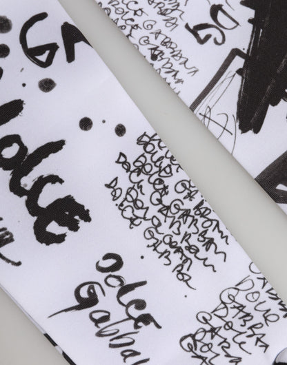 Black White DG Logo Elbow Length Mitten Gloves