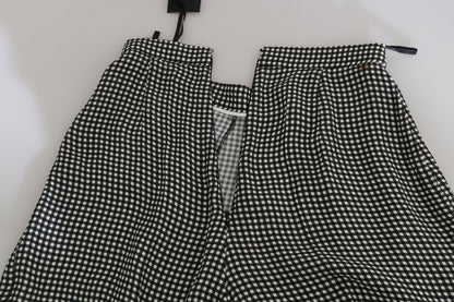 Black and White Checkere Stretch Skirt