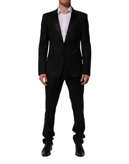 Black 2 Buttons Jacket Formal 2 Piece Suit