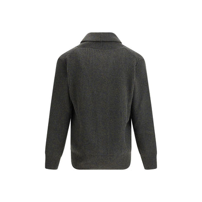 Green Fleece Wool Cardigan