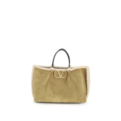 Beige Calf Leather Bos Taurus Shoulder Bag