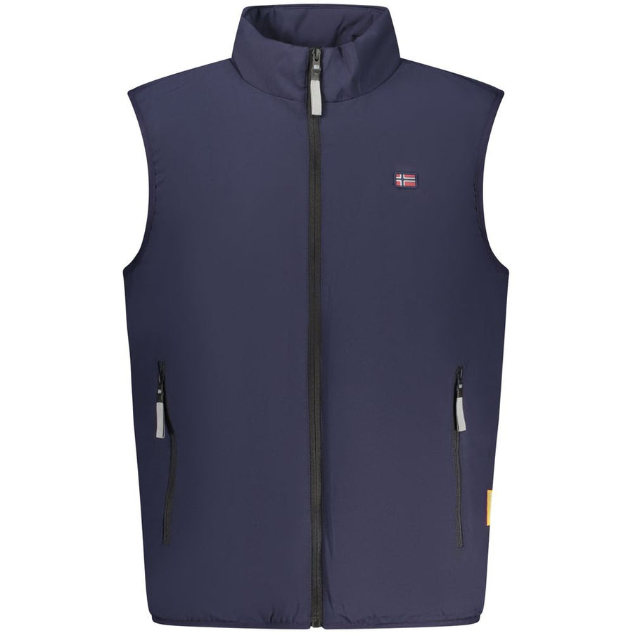 Blue Polyester Jackets & Coat