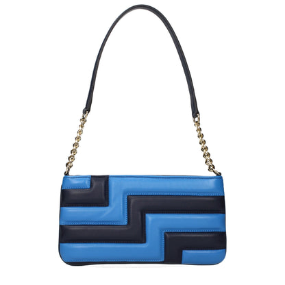 Blue Leather Shoulder Bag