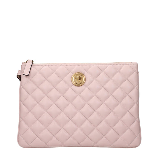 Pink Leather Clutch Bag