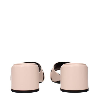 Pink Leather Platform Sandals