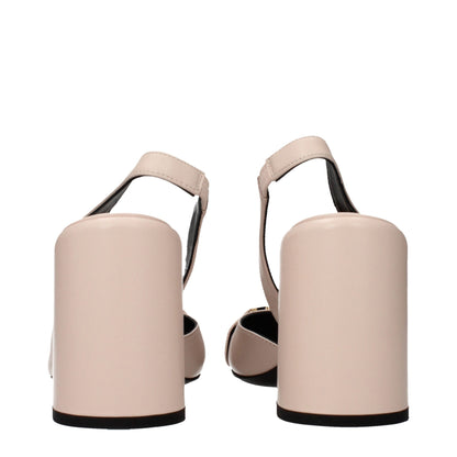 Pink Leather High Heel Pumps