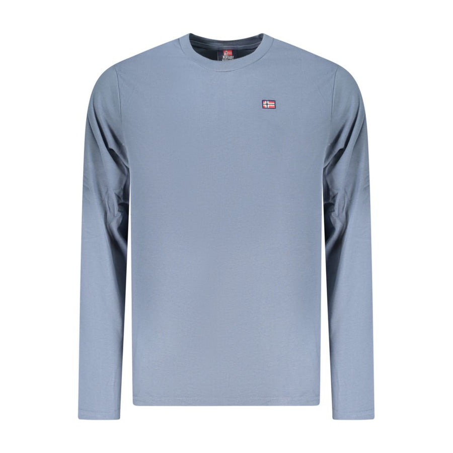 Blue Cotton Men T-Shirt