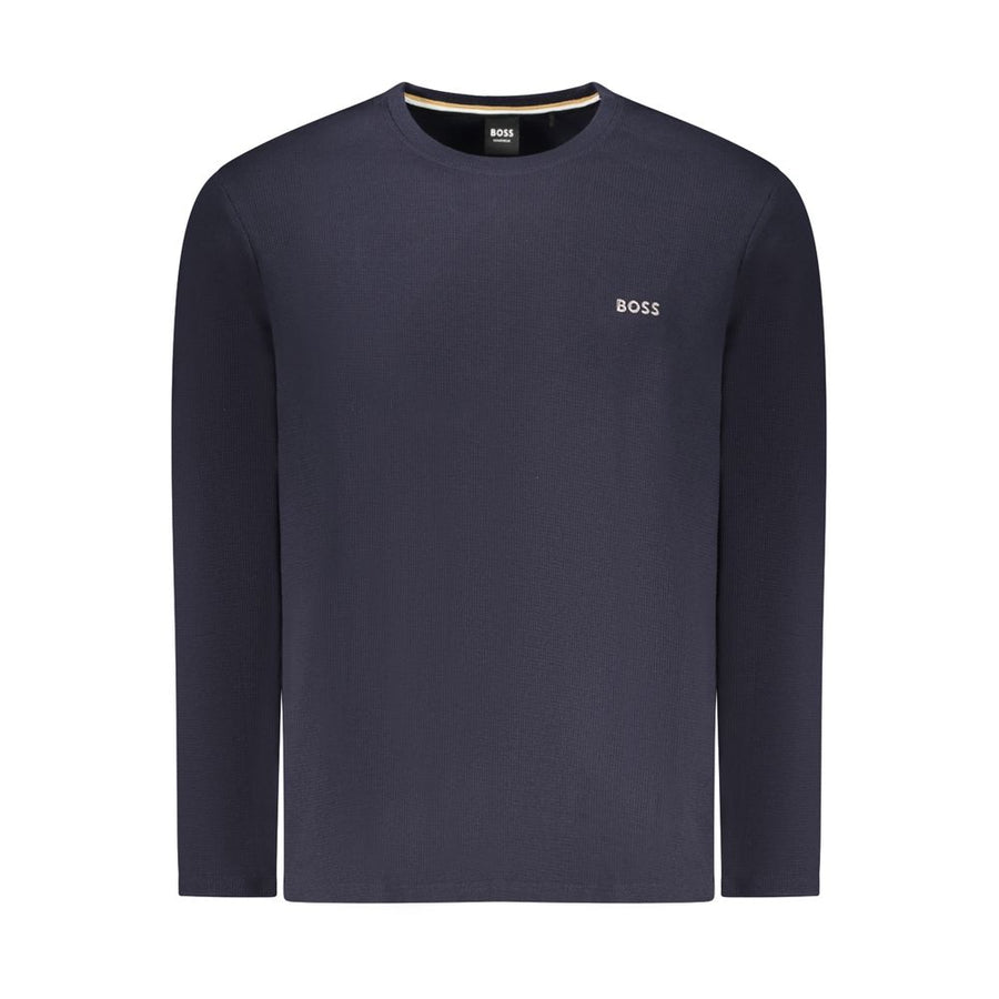 Blue Cotton Men Sweater