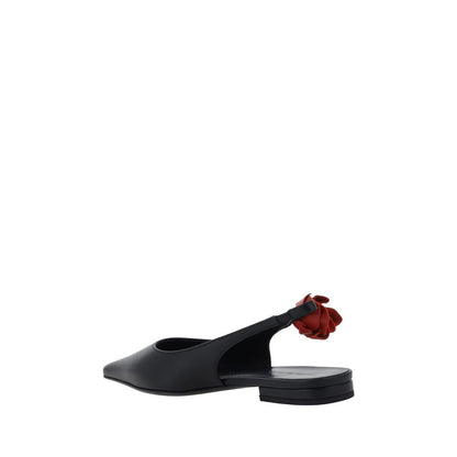 Black Calf Leather Bos Taurus Ballet Flats