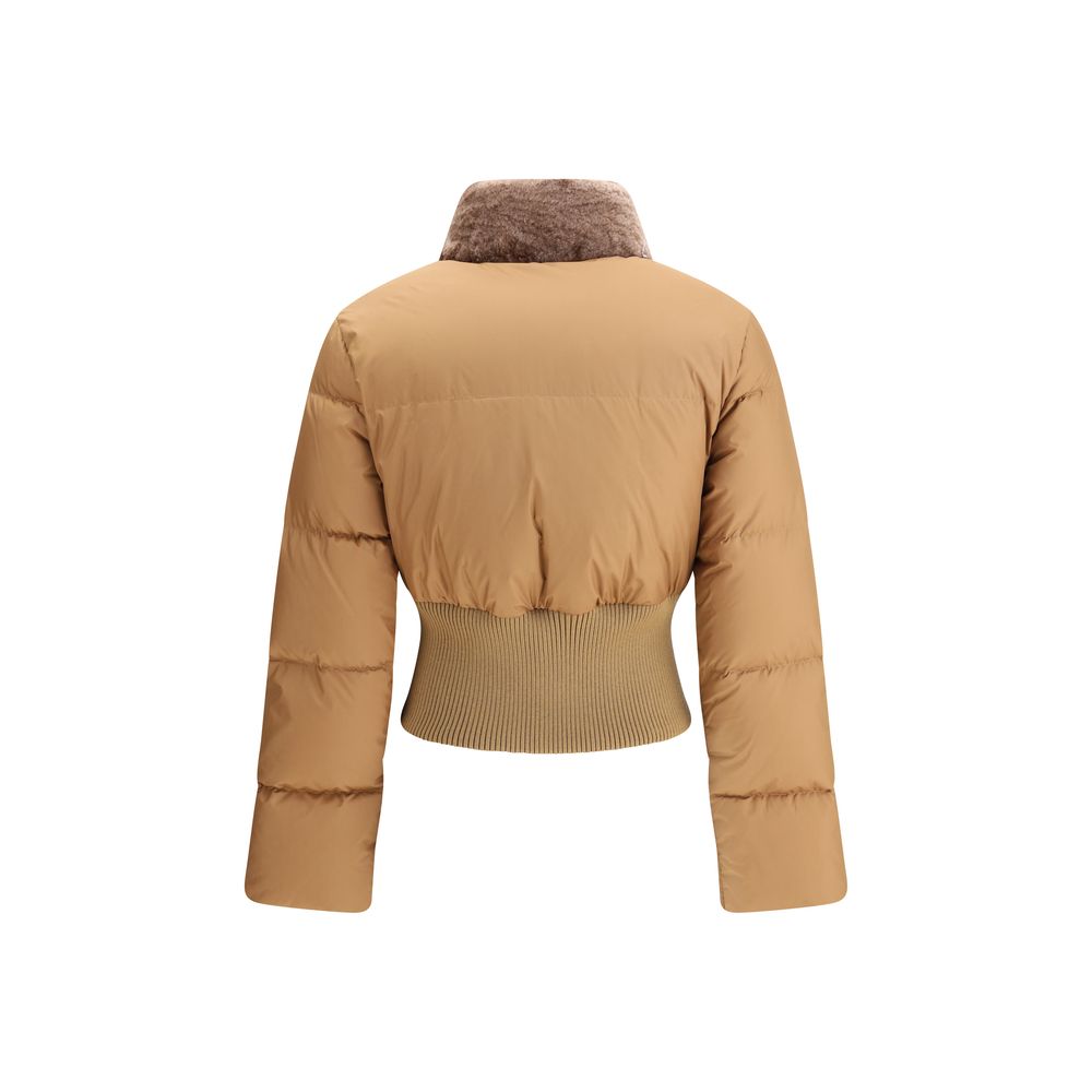 Brown Polyester Full-Length Jacket