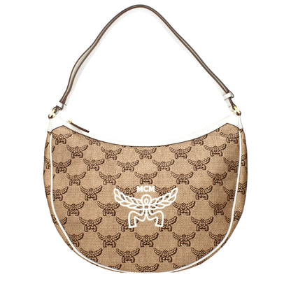 Beige Raffia Shoulder Bag