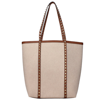 Beige Fabric Shoulder Bag