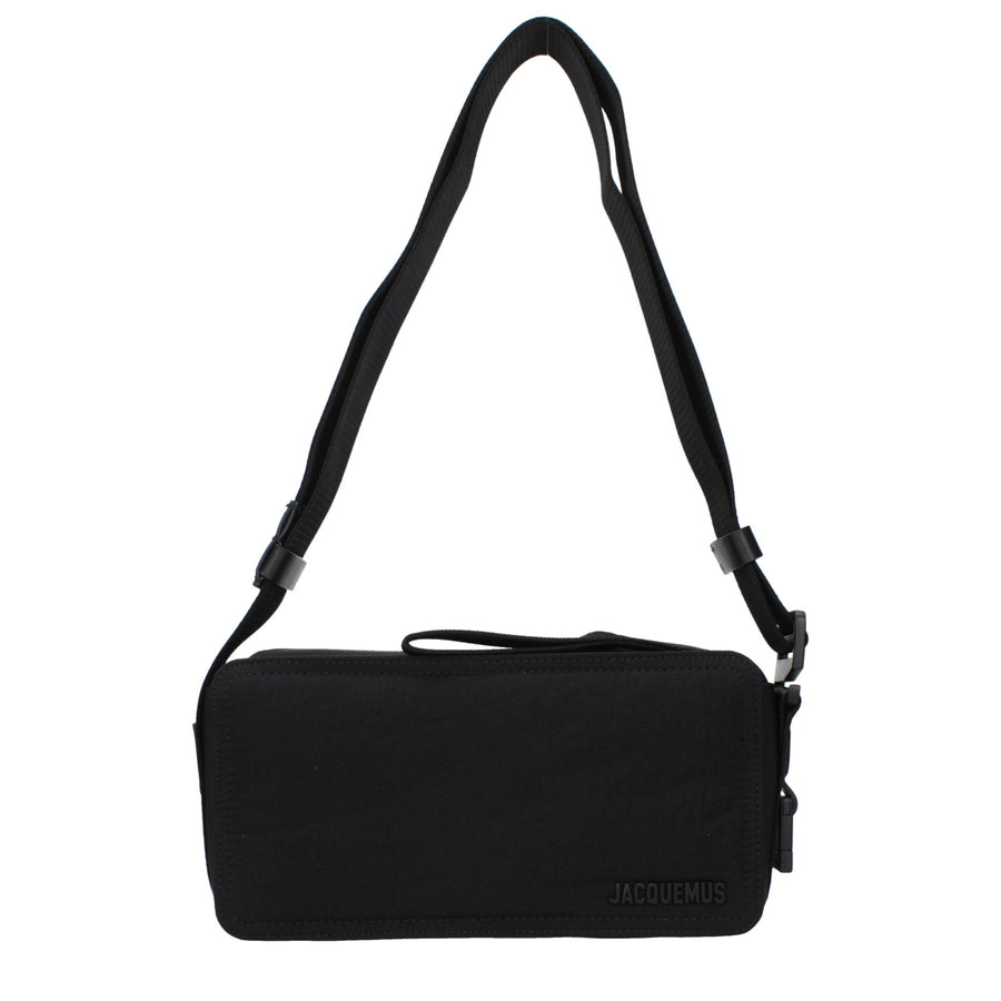 Black Fabric Crossbody Bag