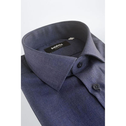 Blue Cotton Men Shirt