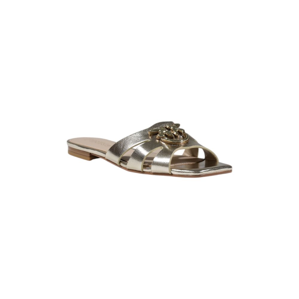 Gold Leather Flat Sandals