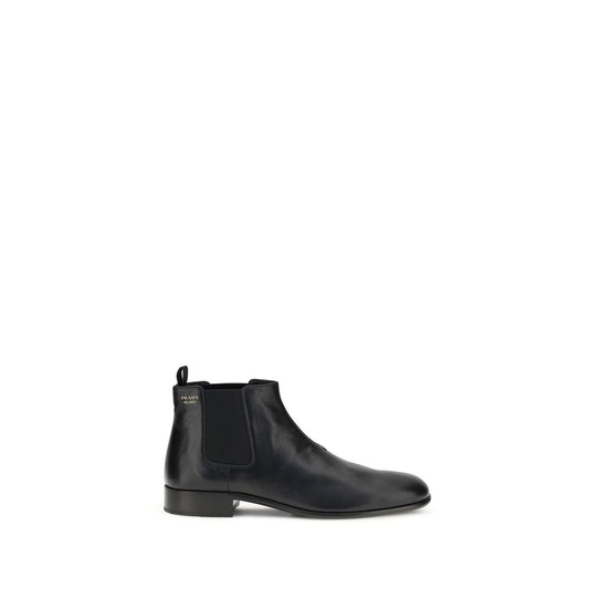 Black Calf Leather Bos Taurus Ankle Boots