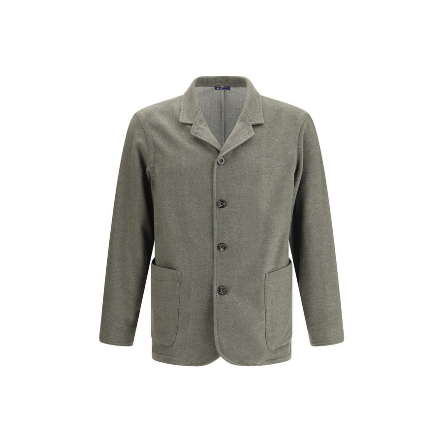 Green Fleece Wool Coat