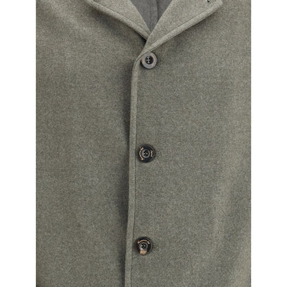 Green Fleece Wool Coat