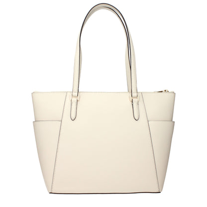 Beige Leather Shoulder Bag