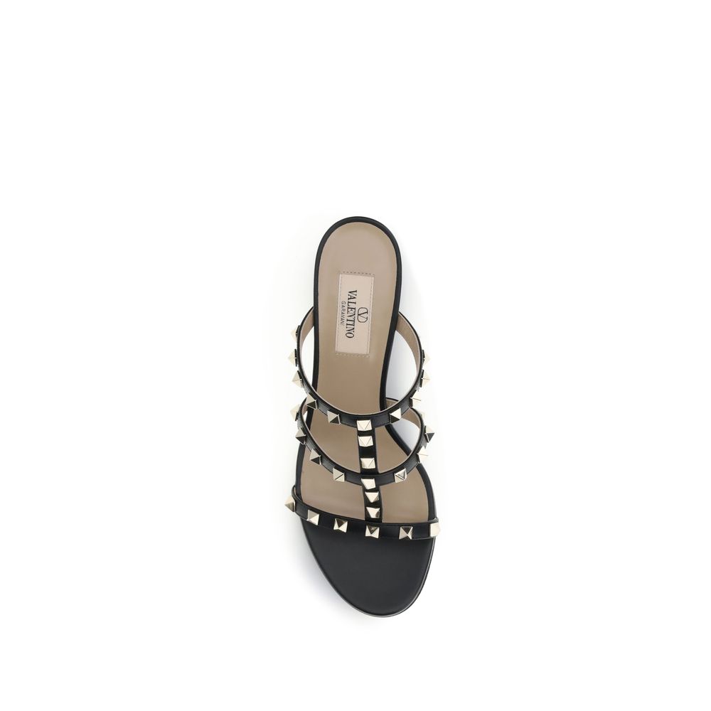 Black Calf Leather Bos Taurus Platform Sandals