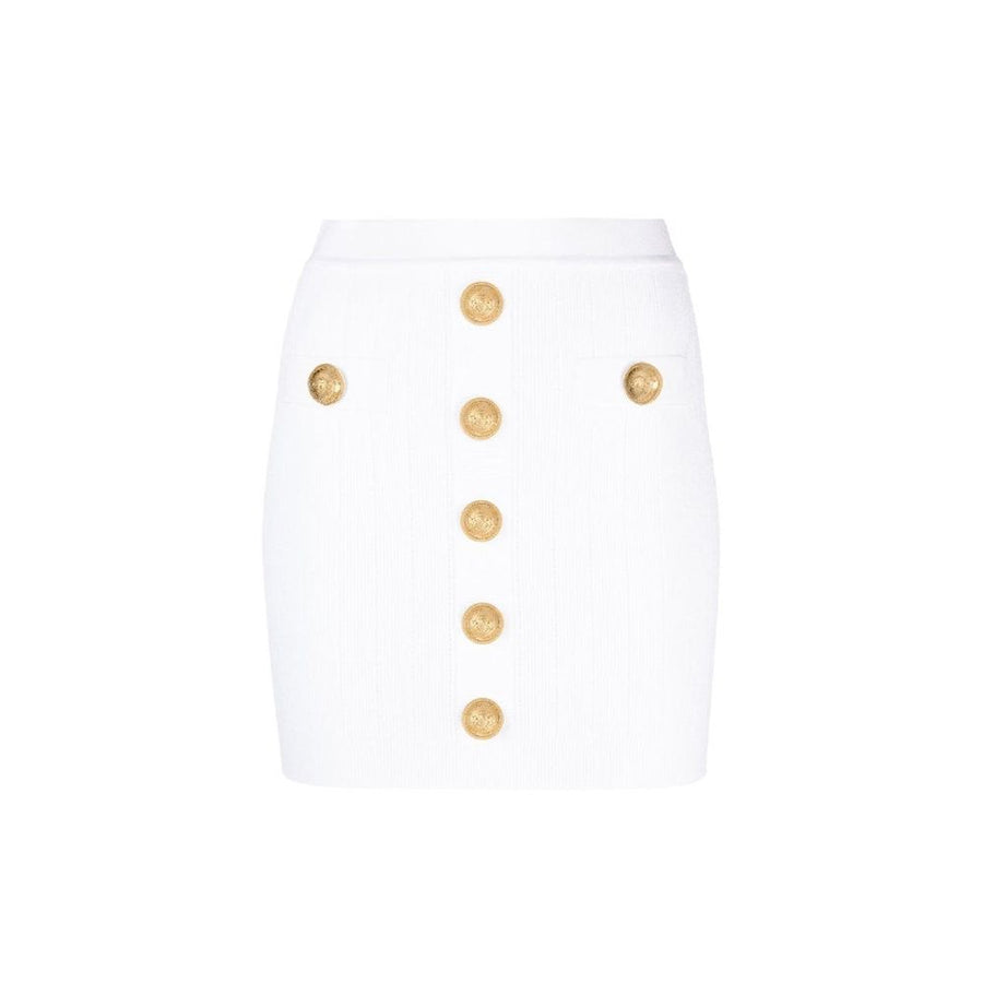 White Polyester Mini Skirt