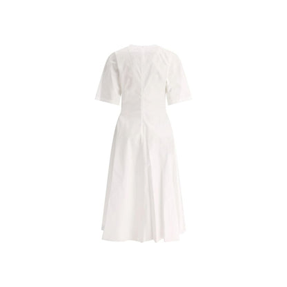 White Cotton Casual Dress