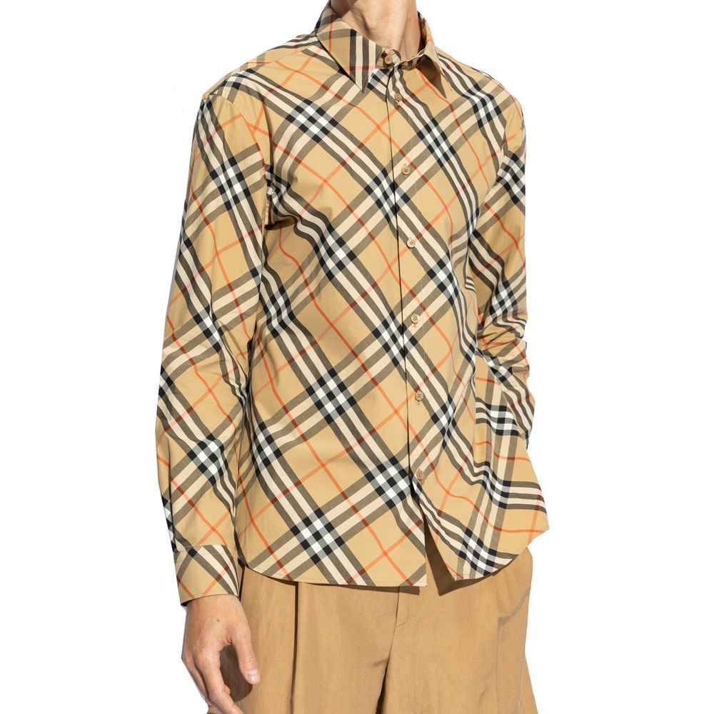 Brown Cotton Pattern Shirt