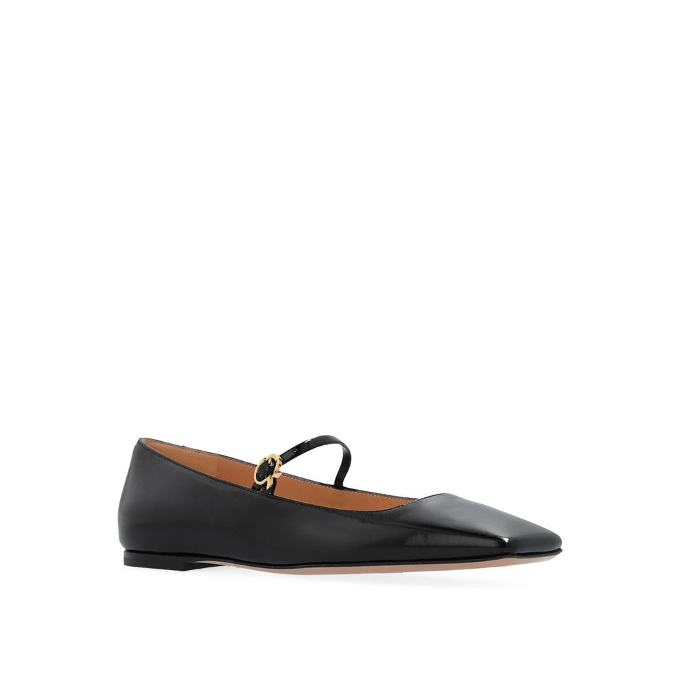 Black Calfskin Ballet Flats