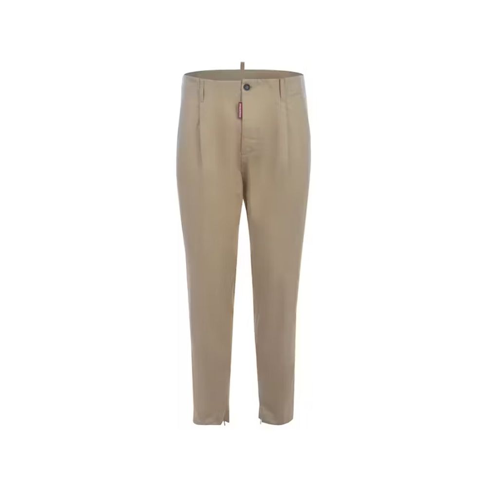Beige Cotton Chino Pants
