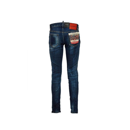Blue Cotton Skinny Jeans