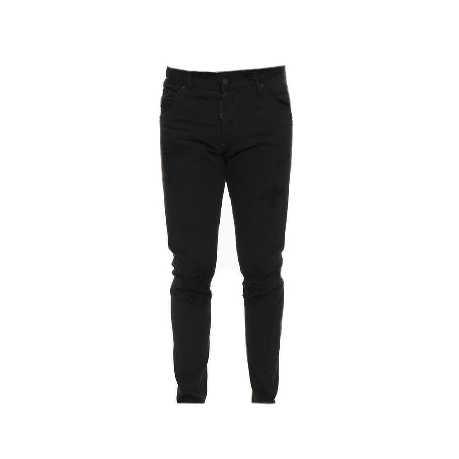Black Cotton Skinny Jeans