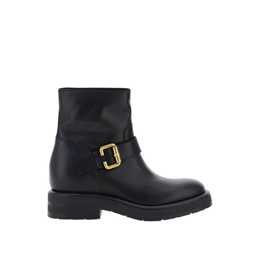 Black Calfskin Ankle Boots