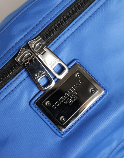 Blue Logo Plaque Nylon Waist Fanny Pack Men's Borse Bag