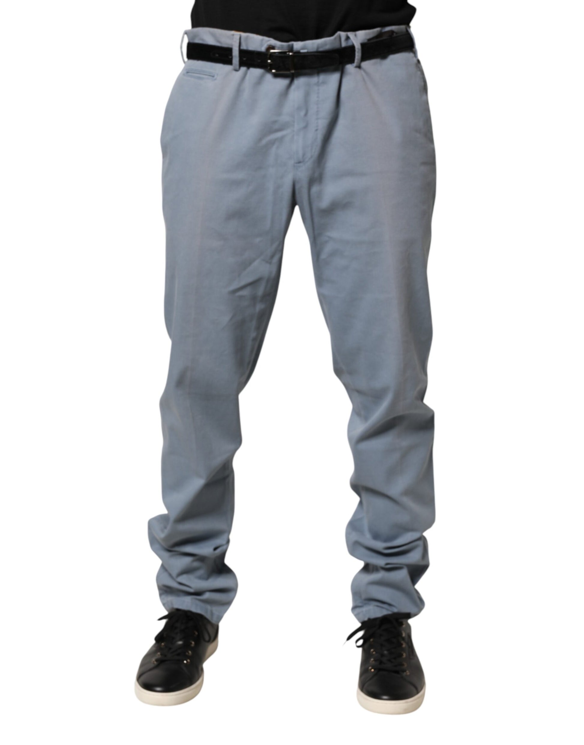 Blue Men Chino Mid Waist Tapered Fit Trouser Pants
