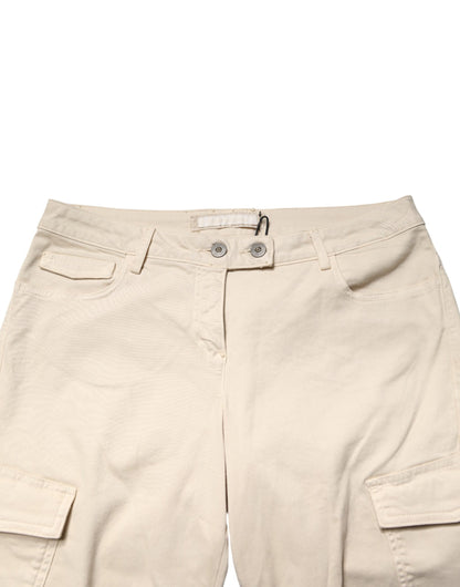 Beige Skinny Fit Mid Waist Men Denim Jeans