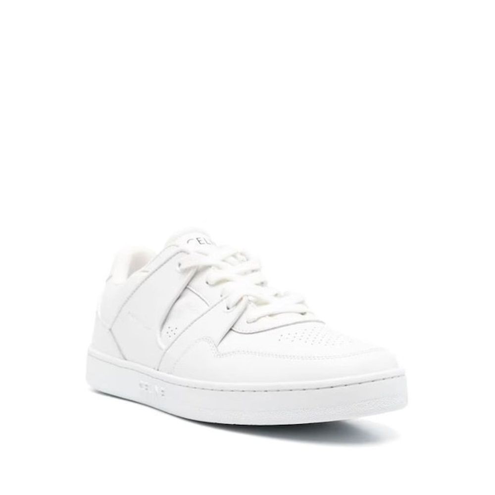 White Calfskin Low Top Sneakers