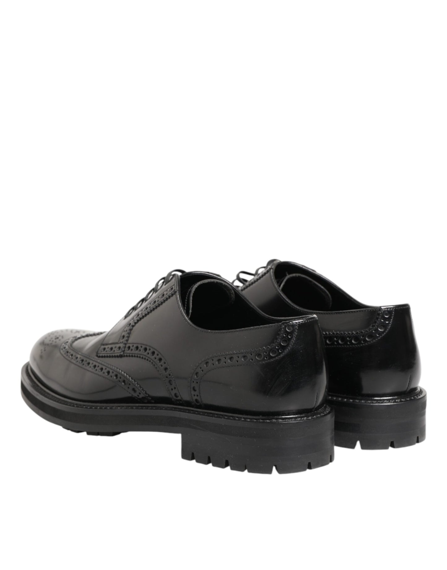 Black Calfskin Leather Derby Men Dress Shoes