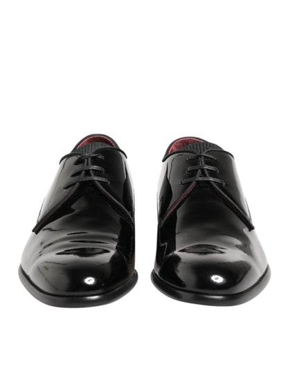 Black Calfskin Leather Derby Men Dress Shoes