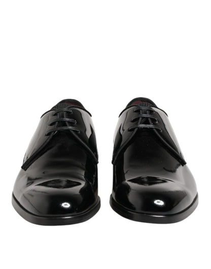 Black Calfskin Leather Derby Dress Shoes