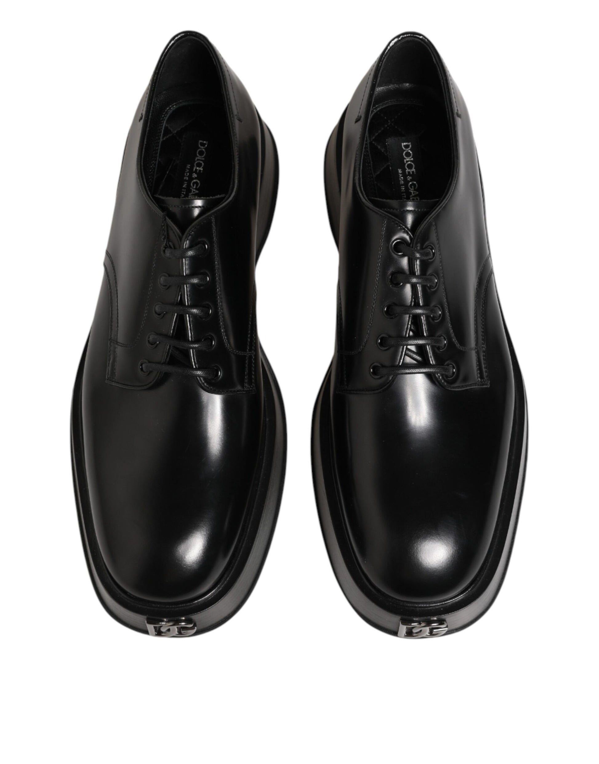 Black Calfskin Leather Men Derby Dress Shoes